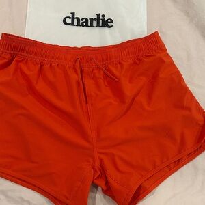 Charlie's tomato Red Jungle Court Shorts